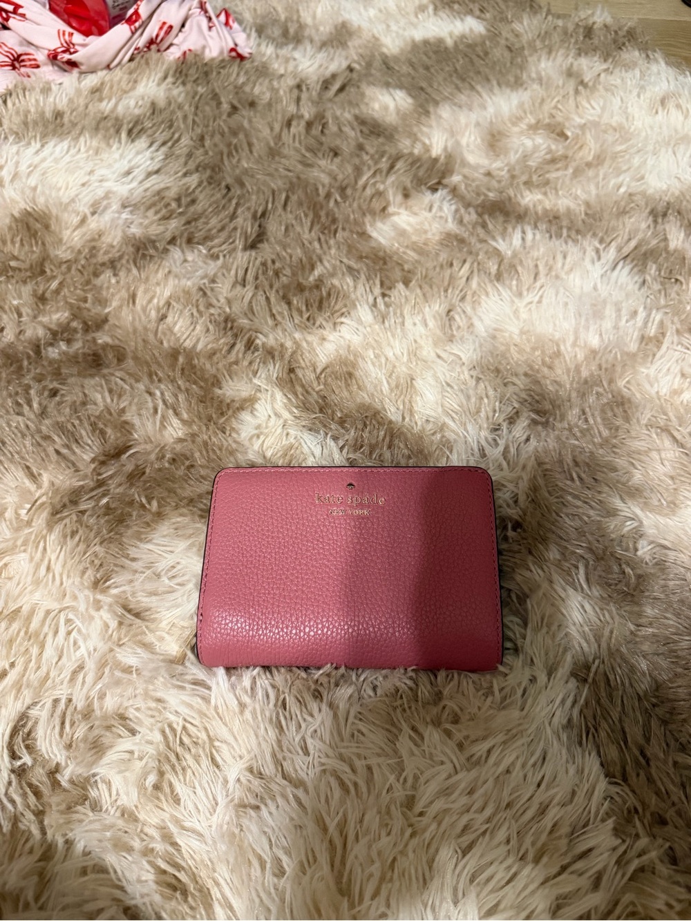 kate spade Rose Pink Pebbled Leather Zip Wallet